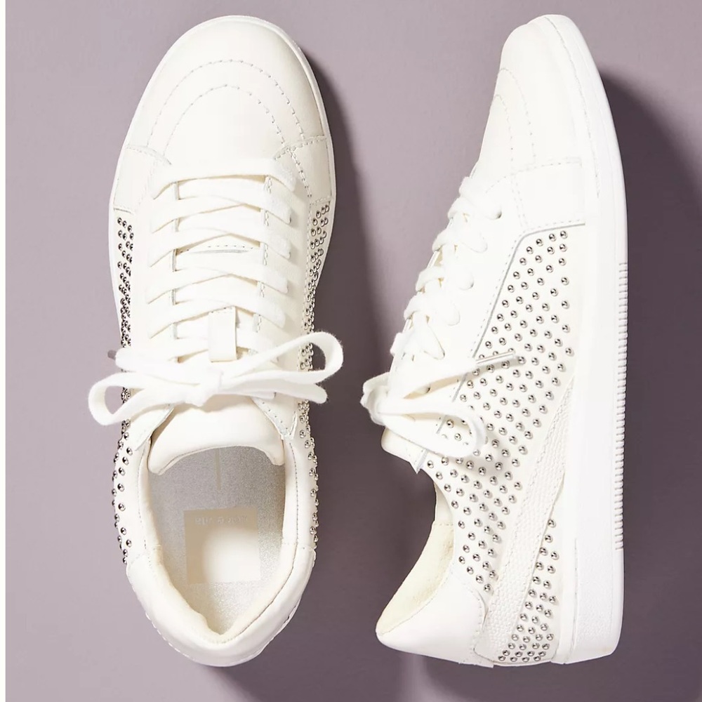 Dolce Vita Nino Studded White Leather Sneakers 7